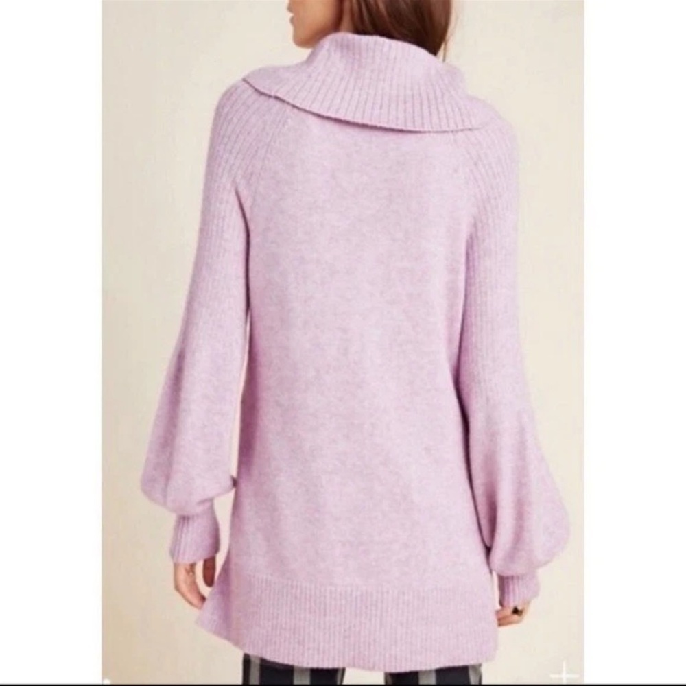 Anthropologie Lavender Cowl Balloon Sleeve Sweater - Picture 2 of 11